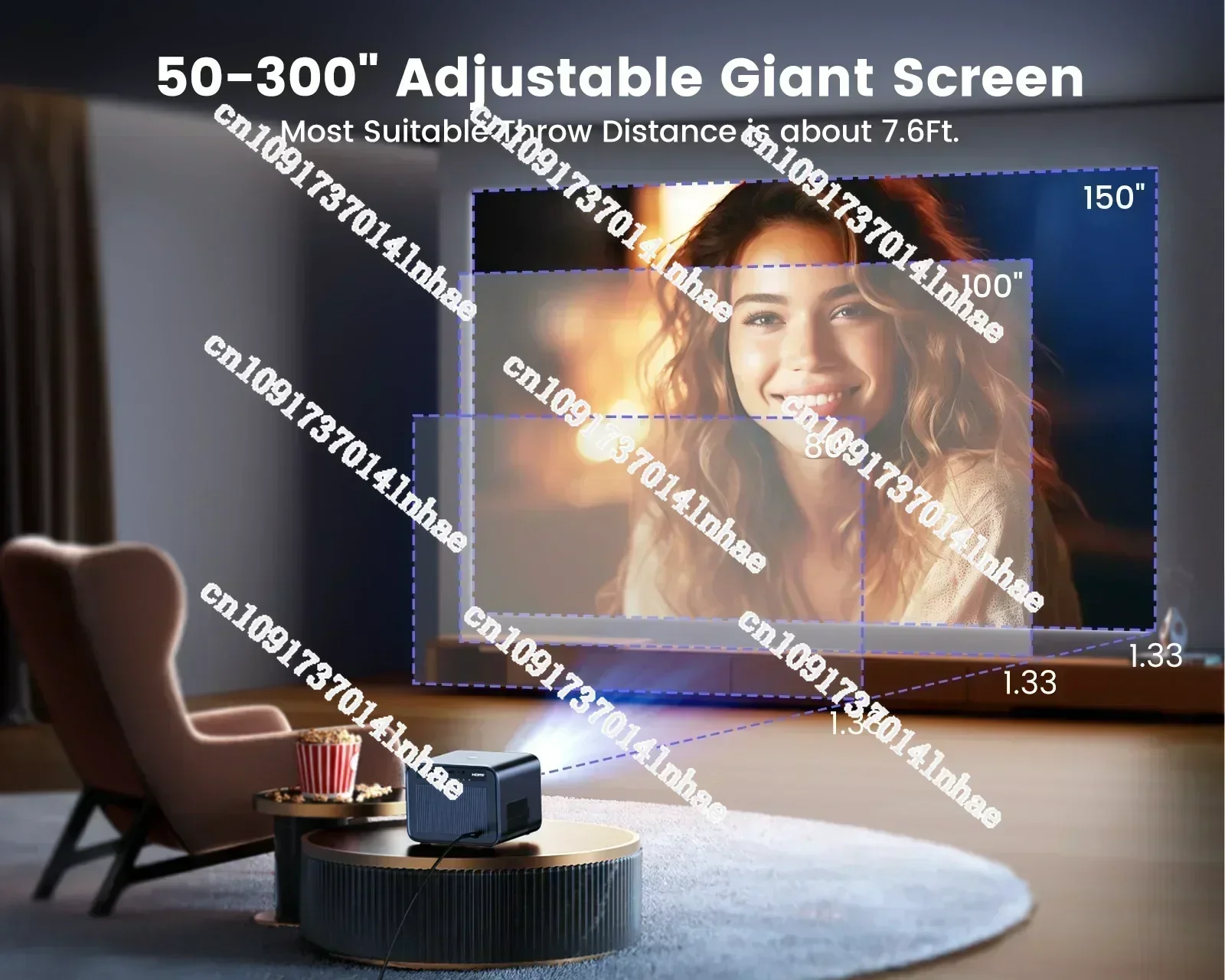 Wimius K9 Native 1080P FHD Projector 4K Linux TV Projector