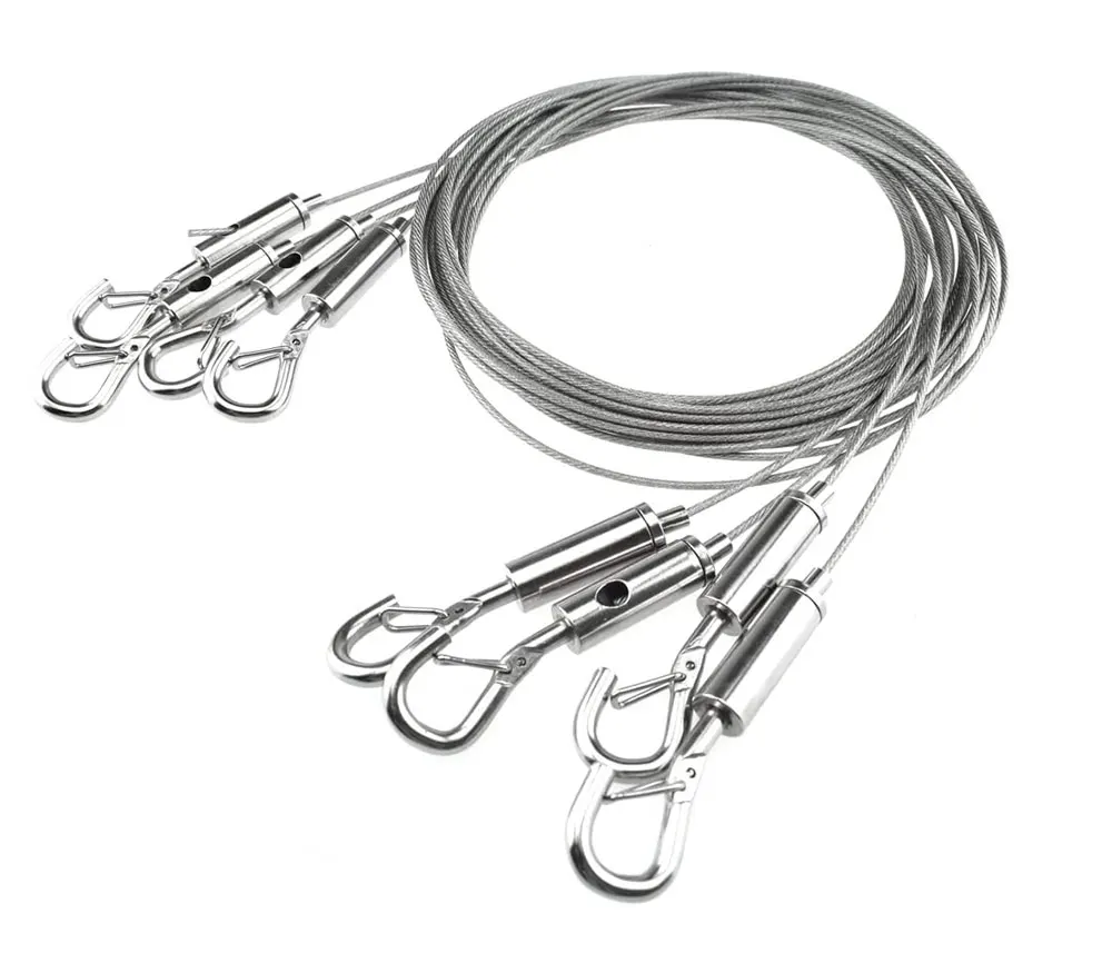 1-4pcs einstellbarer automatischer Feder haken für 1,5 mm-5mm Edelstahl drahtseil Bild hängen Code Kabels eil mit starker Last – Detail 10