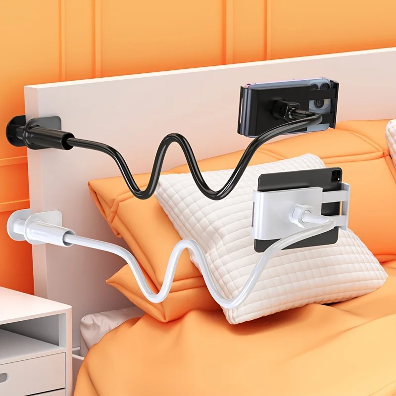 360 Degree Rotating Tablet Phone Holder Spiral Base, Suitable for Beds, Headboards, Desks, Long Arm Phone Tablet Holder