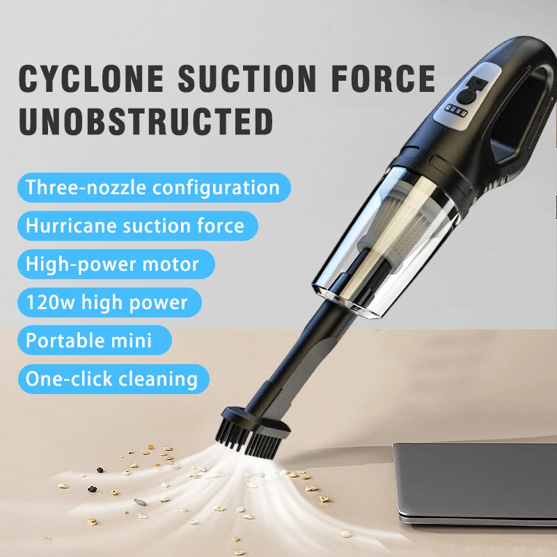 Handheld Cordless Vacuum Cleaner with 3 Suction Head Configuration Car Vacuum Cleaner High Power Mini Upgrade Charging Model