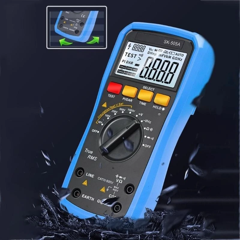 Insulation Resistance Tester 2000V Megohmmeter & Digital Multimeter ABS Resistor Meter for Voltages Measurement