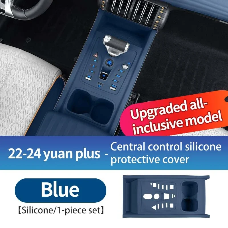 For Byd Yuan Plus Atto 3 2022-2024 Car LHD Central Control Button Full Silicone Pad Non-slip Scratch-resistant Protective Cover