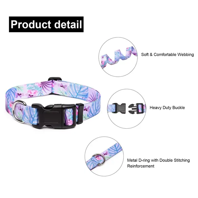Adjustable Dog Collar Pet Collar for Small Medium Large Dog Walking Collars Flower Style Puppy Cat Collar Pet Supplies Pitbull 2