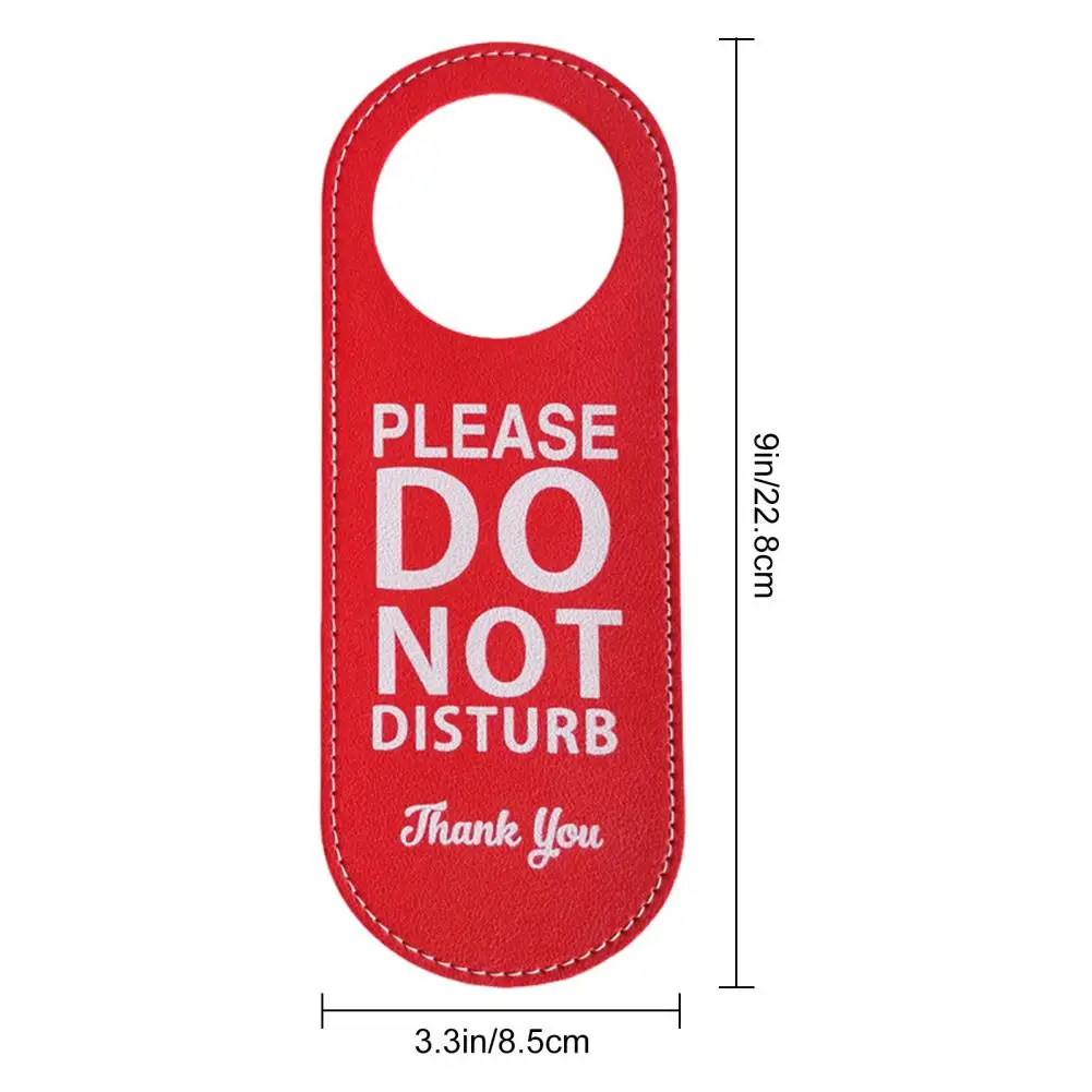 22.8*8.5cm Do Not Disturb Door Hanger Double-sided Faux Leather Welcome Please Knock Door Handle Sign Hanging Decor Ornament