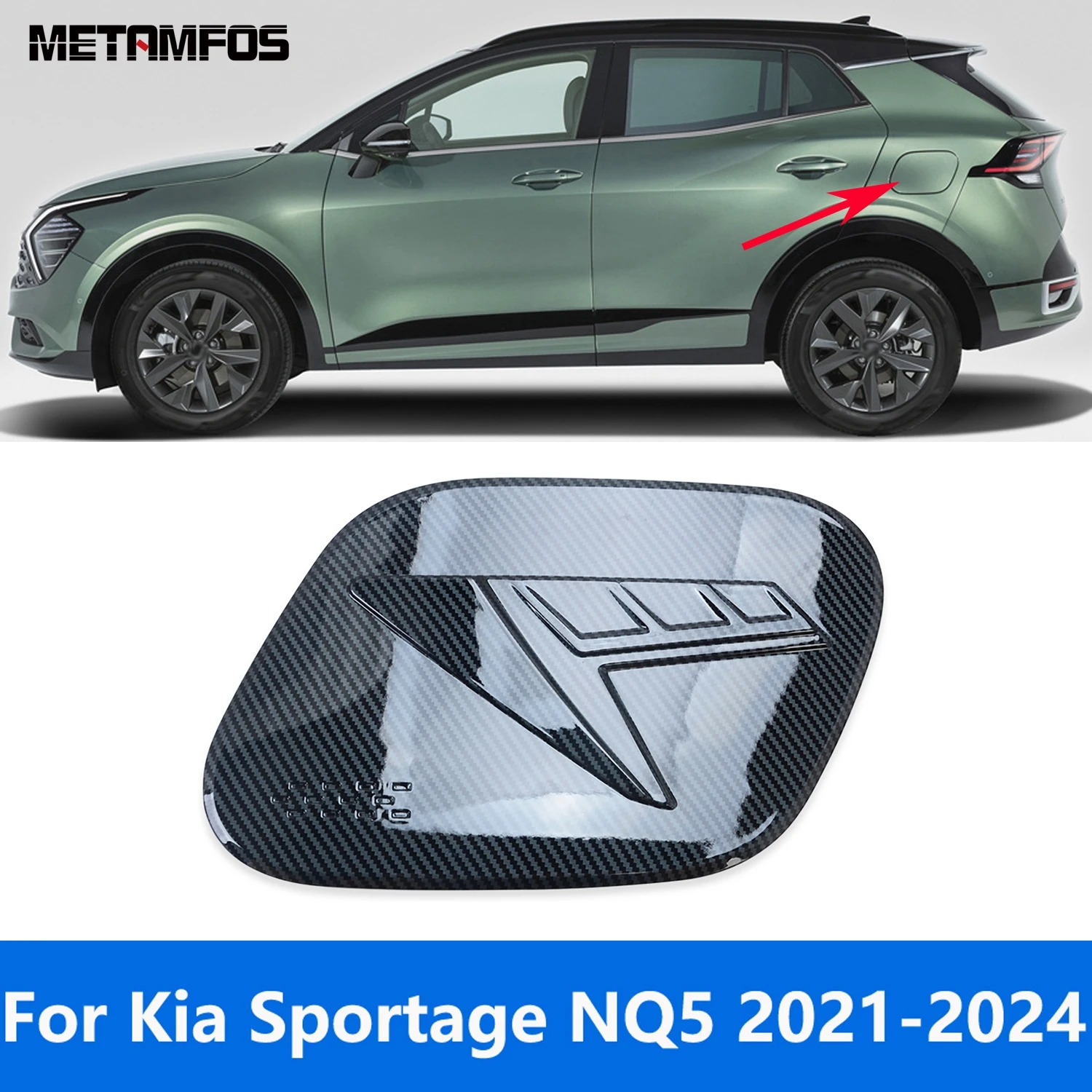 Carbon Fiber Gás Fuel Tank Cap, Oil Filler Cover, Guarnição Adesivo, Moldura Acessórios, Estilo do carro, Kia Sportage NQ5 2021-2023 2024