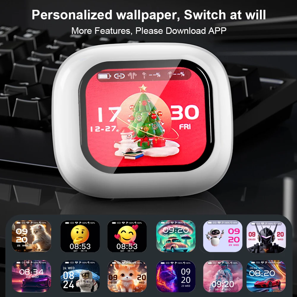 Original GREATWALL TWS Wireless Bluetooth Earphones Earbuds Smart LCD Touch Screen HiFi Stereo Sound Headphones HD Call With APP 4
