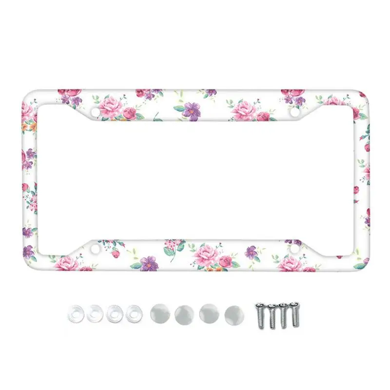 

Цветочный держатель номерного знака, 2 шт., милая Обложка для автомобиля, 12,2X6,2 дюйма, рамка номерного знака с винтами, держатель номерного знака