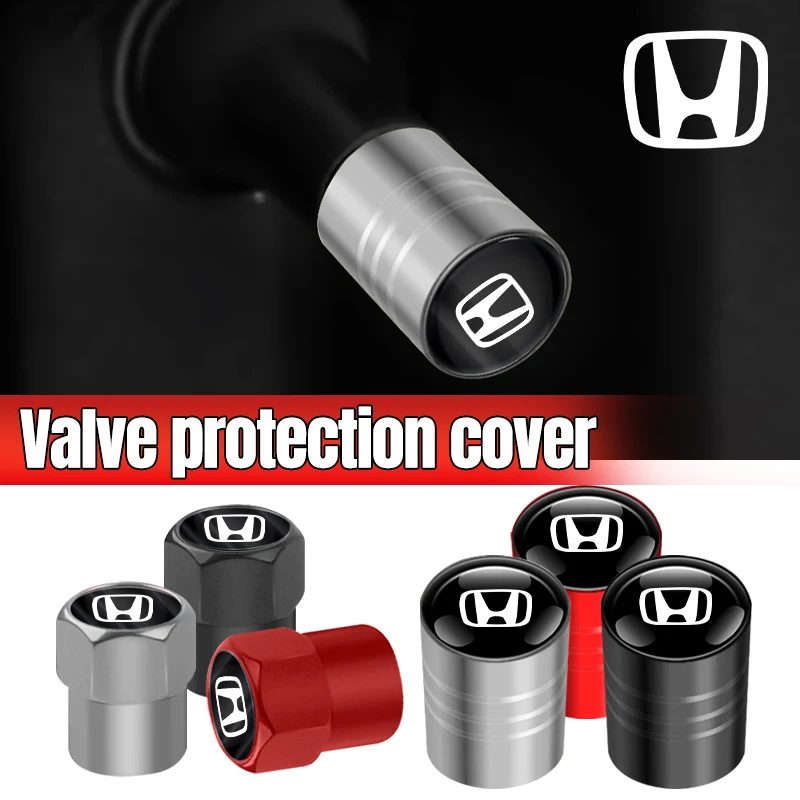 Car Tire Valve Caps Case Car Sticker For Honda Civic Odyssey HR-V City Accord Jazz Accessories