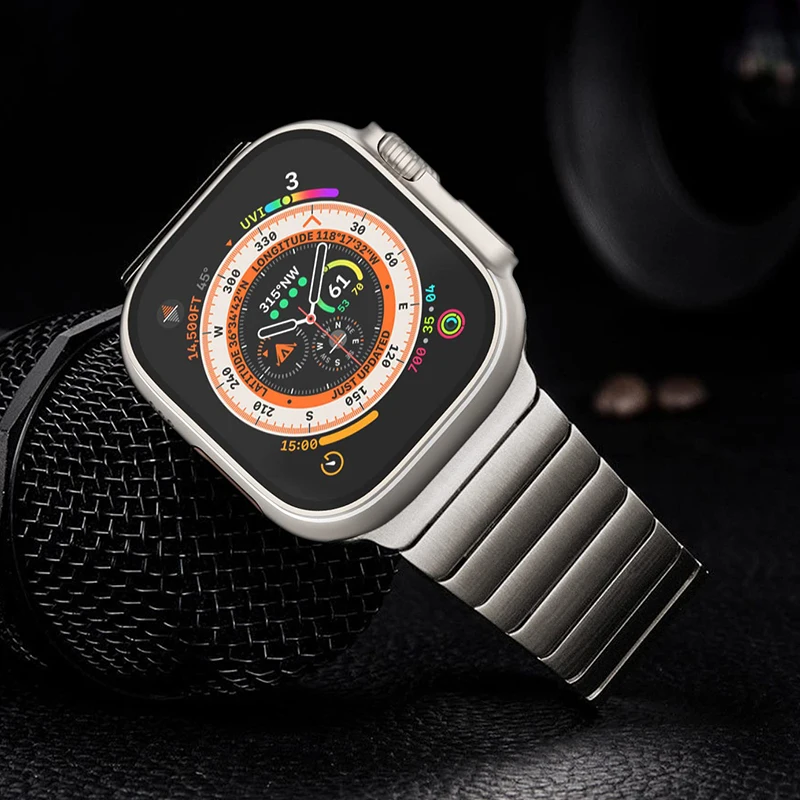 

Звеньевой браслет для Apple Watch band Ultra, металлический ремешок из нержавеющей стали 316L для iWatch series 9 8 7 6 5 4 SE, 49 мм 44 мм 40 мм 45 мм 41 мм
