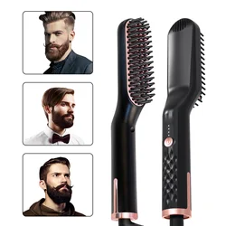 Hair Comb Brush Beard Multifunctional Hair Straightener Electric Anti-Scalding Hair Straightening Brush Quick Men Beard Styler