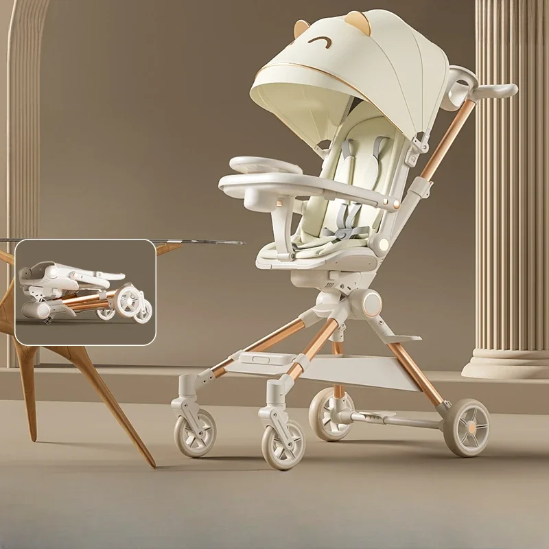 Lightweight High-view Baby Stroller Seat Can Be Rotated Backrest Can Be Adjusted Push Rod Adjusted Portable Baby Stroller baby stroller
