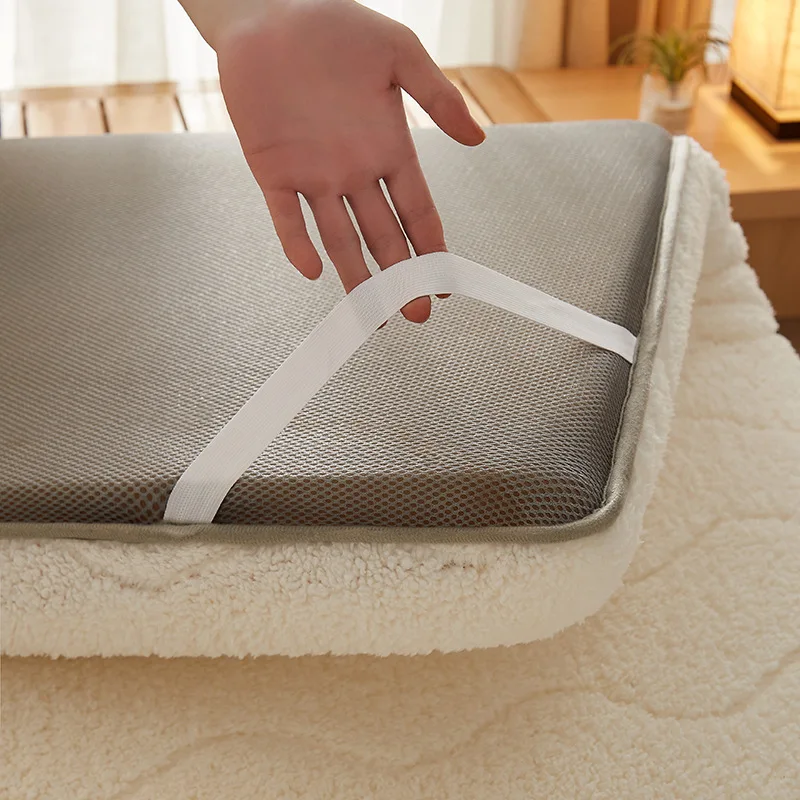 New Winter Warm Mattress with Thickened Lamb Fleece Mattress for Home Bedroom and Student Dormitory Soft
