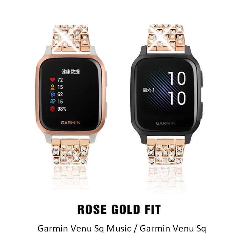 Sq Music Edition Garmin Venu Rose Gold Black Garmin Venu Black