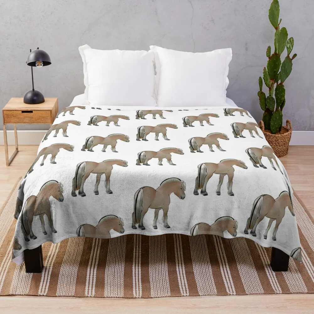 

Fjord Horse Throw Blanket Travel Luxury St Bed Plaid on the sofa Blankets