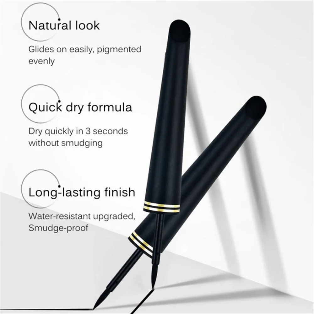 Eyeliner liquide noir imperméable à l'eau, crayon à séchage rapide, sans bavures, maquillage des yeux, naturel, lisse, cosmétiques, 1 pièce