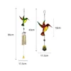 New Metal Hummingbird Wind Chime with Bell Pipe Pendant Hummingbird Outdoor Hanging Ornament for Home Garden Hanging Decoration 6