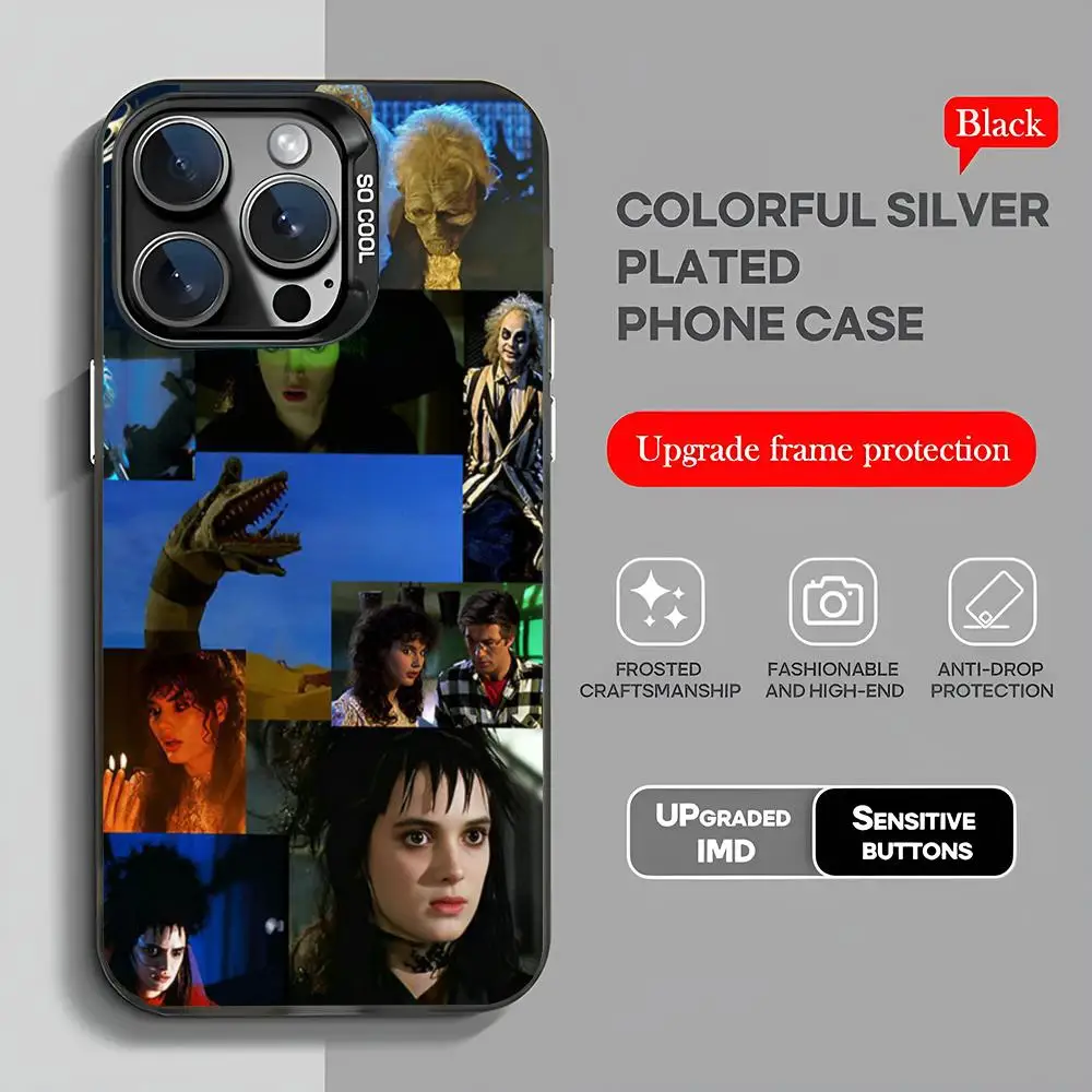 thumbnail image 1 of Funda para teléfono B-Beetlejuice 2 2024 IMD para iPhone 16 15 Pro XR XS 7 8 Plus SE2024 Funda para teléfono a prueba de golpes de color, 1 of 5
