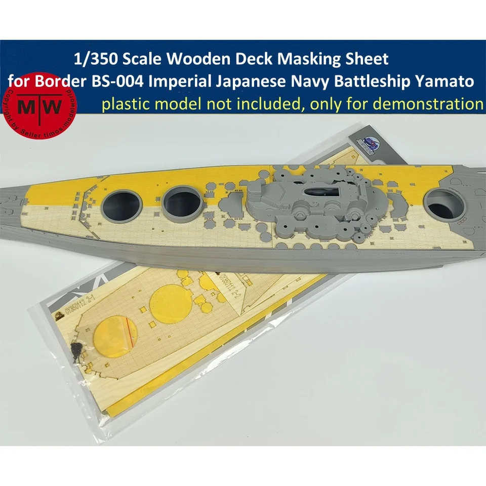 1/350 Scale Wooden Deck Masking Sheet Kit For Aoshima Gorch Fock German 3-Mast Ship Model (04428) - TMW Brand