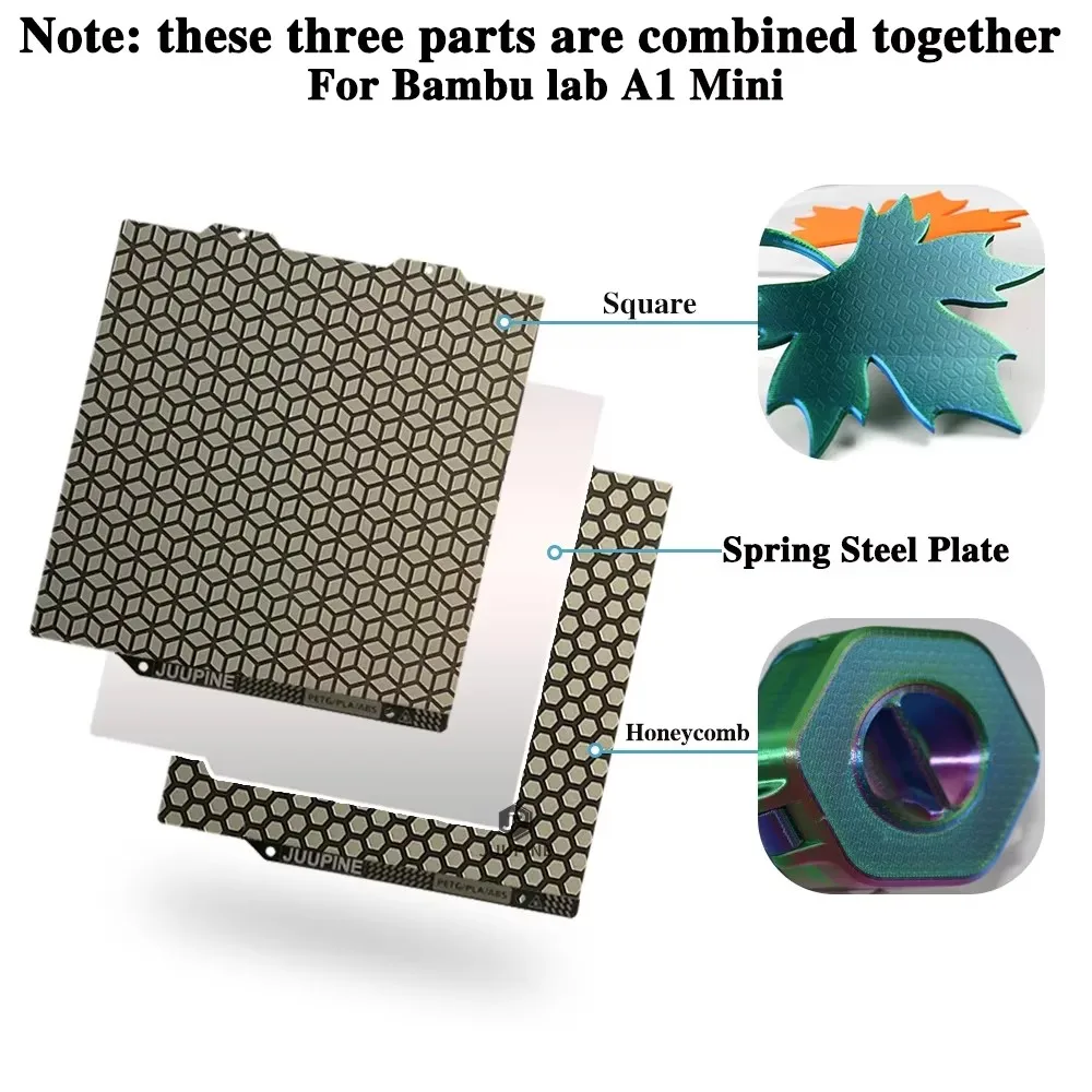 Enhanced Build Plate with Magnetic PEO Sheet and Spring Steel Pei Sheet - 184x184 by Juupine