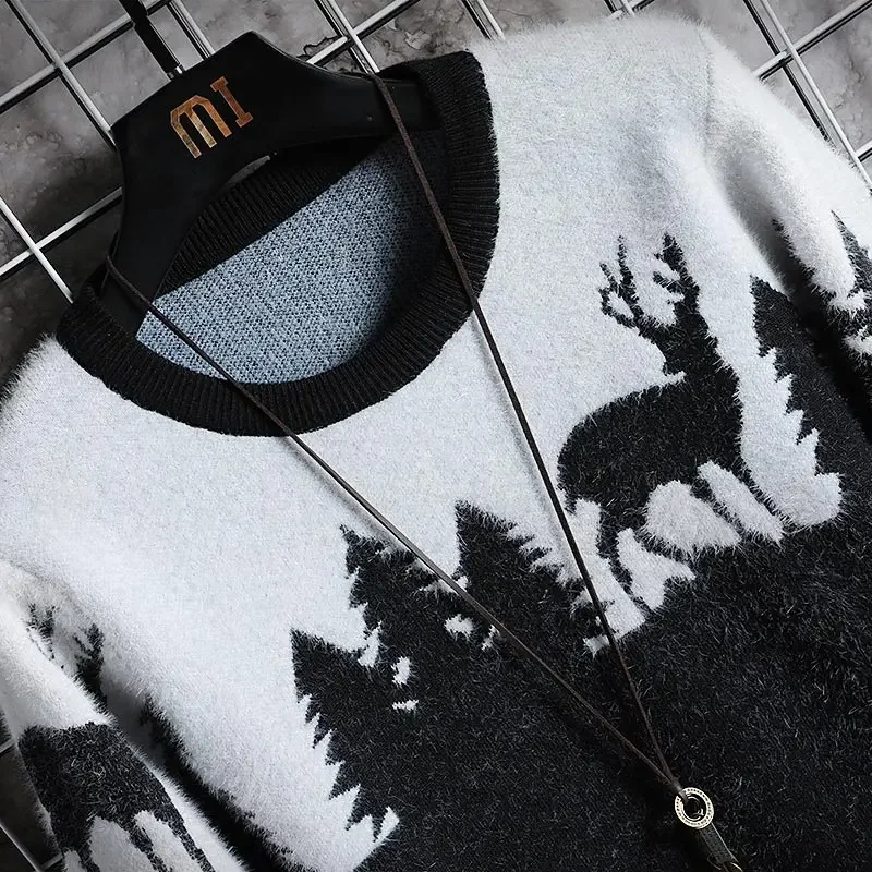 Fahion 2022 New Men's Christmas Elk Sweater Autumn Men Loose Sweaters Brand Casual  Winter Clothing Warm Thick Pullover Tops New