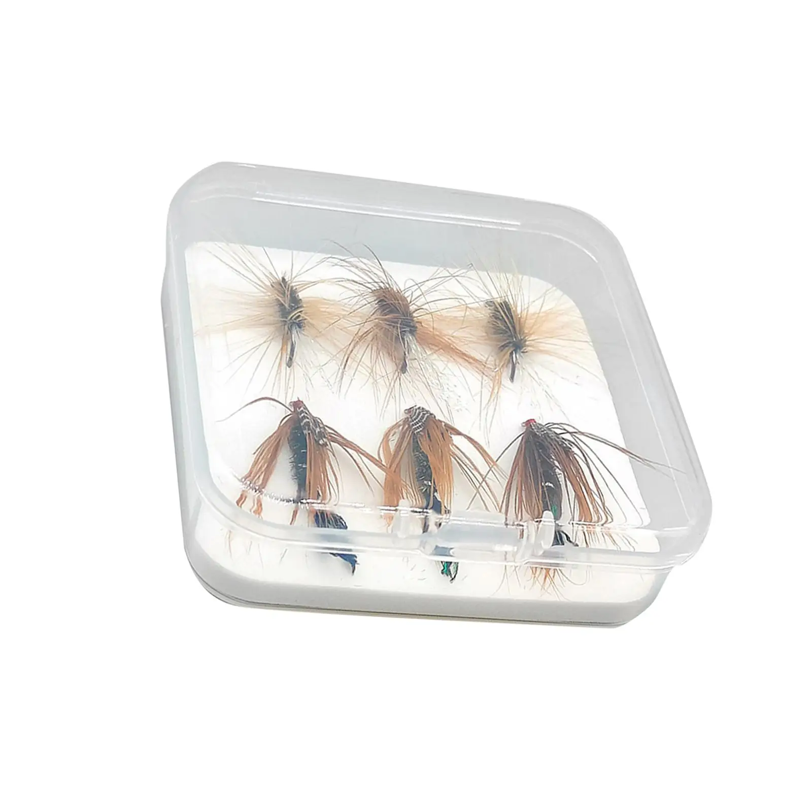6Pcs Realistic Fly Fishing Lures Accessories Support Portable with Hook for Freshwater Gifts Anglers Beginners Saltwater