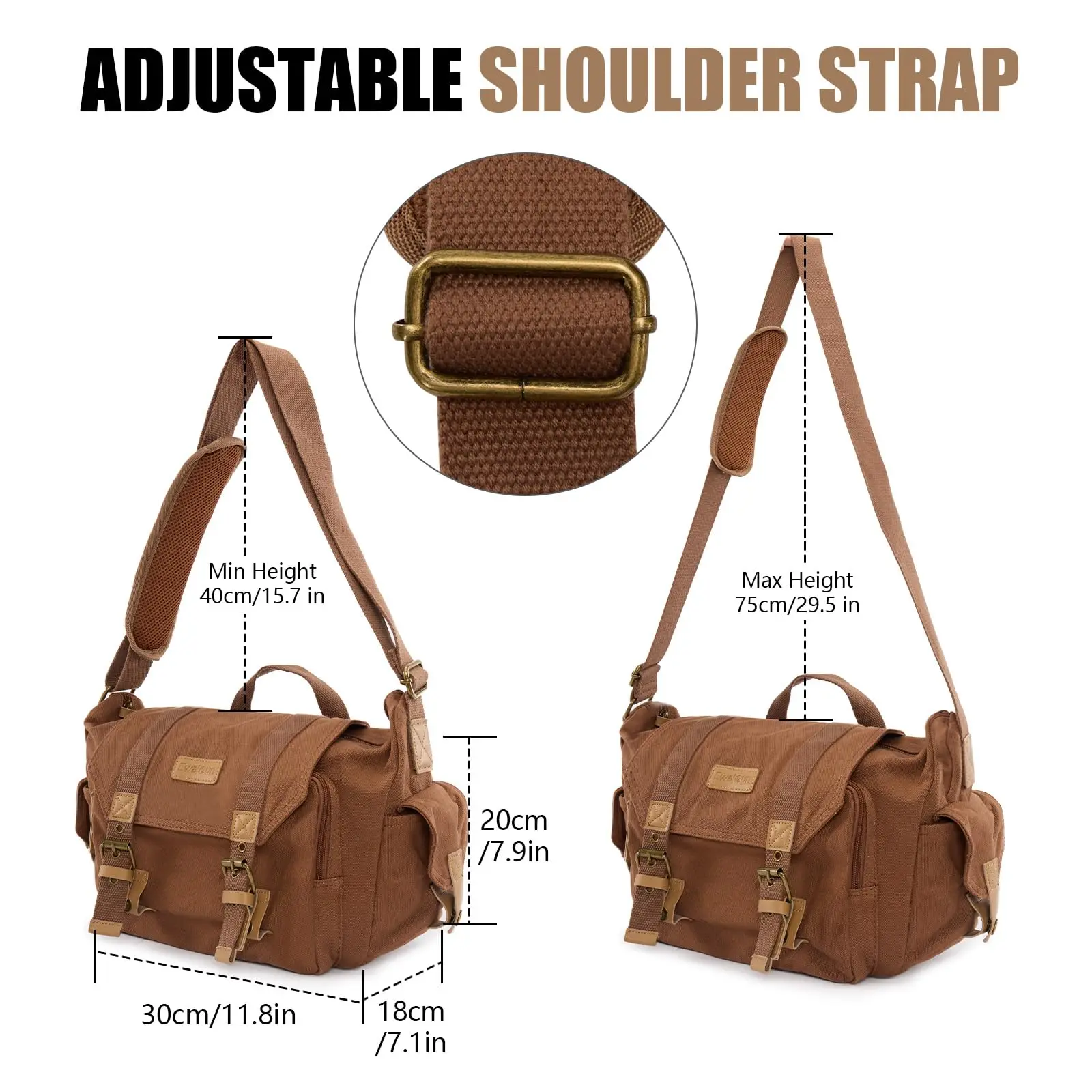 Cwatcun Copact Caera Bag Case Canvas Leather Tri Copatible For