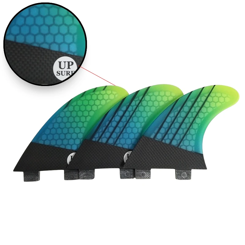 UPSURF FCS FINS M Honeycomb Fiber Surfboard Fins Double Tabs 1 Base Surf Fin High Porformance Surfing Fin Quilhas