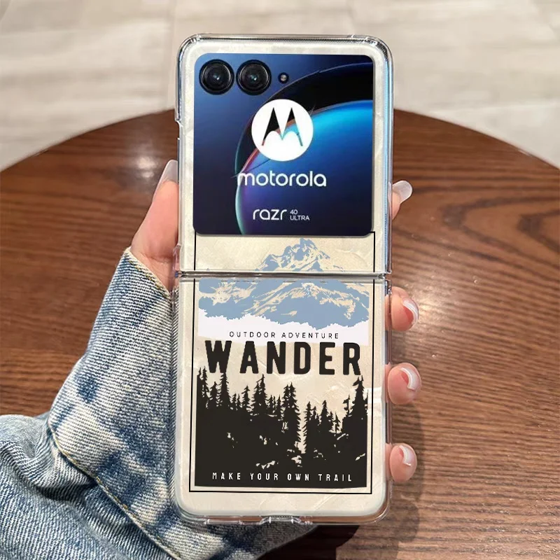 Anime Landscape Clear Hard Folding Phone Case Cover