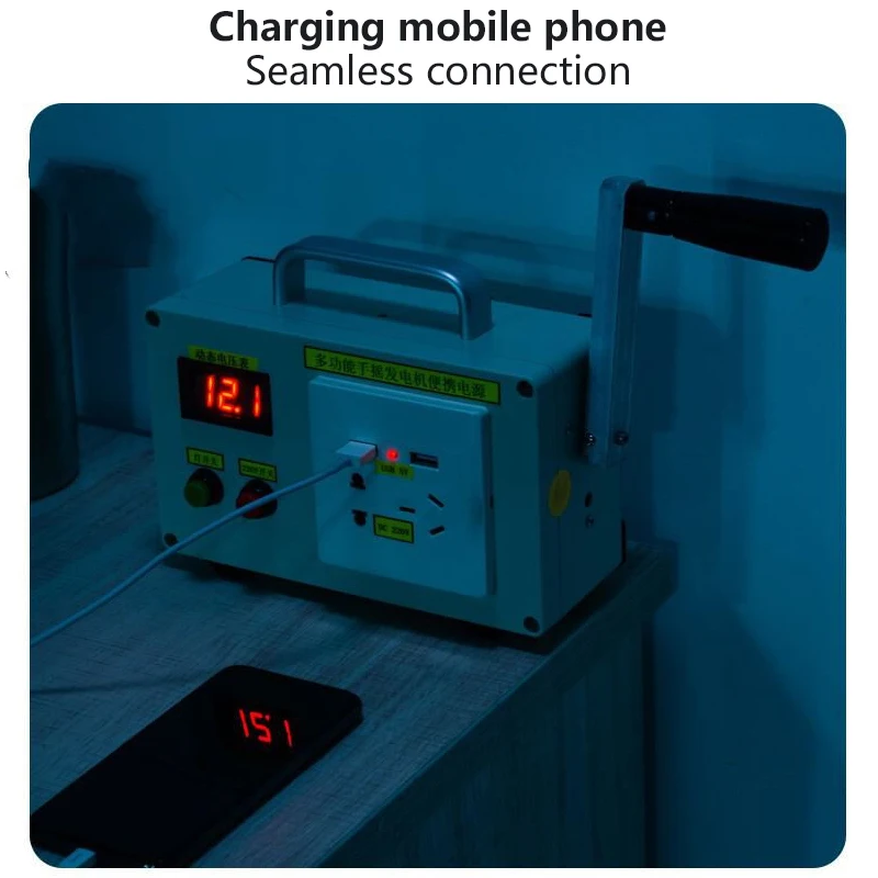 Générateur à manivelle à petite échelle, alimentation portable, chargeur  d'urgence, 220V - AliExpress