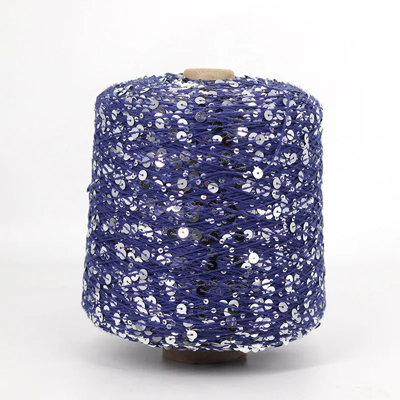 50G/Ball Cotton Sequins Yarn 6mm+3mm Sequins Hand Knitting Yarn Thread Luxury Glitter Soft Rope DIY Material 4