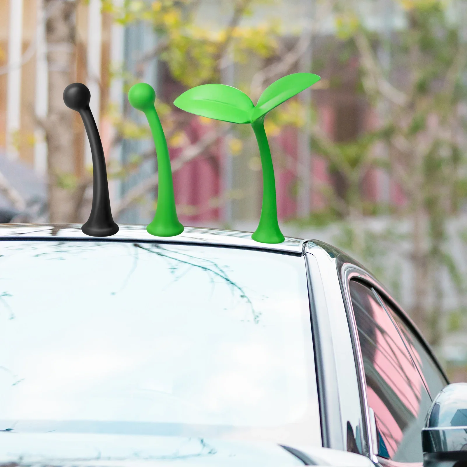 

Car Roof Ornament Cute Bean Sprout Devil Horn Small Tentacle 3D Stereo Car Sticker Car Bumper Hood Motorcycle Helmet Decoration