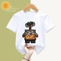 2024 new summer Robot WALL-E Kids T-shirt Cartoon cartoon printed short-sleeved boys and girls casual sports top 2