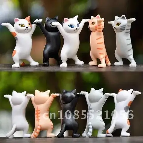 

Lovely Doll Decoration Easter Tabletop Display Funny Earphone Bracket PVC Toy Exquisite Gift Dance Cat Pen Holder 1 Pcs