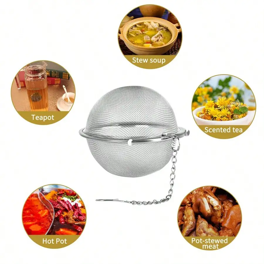 Stainless Steel S/M/L Spice Seanson Ball Soup Cooking Filter Mesh Strainers Tea Infuser Sphere Locking Kitchen Accessories Items