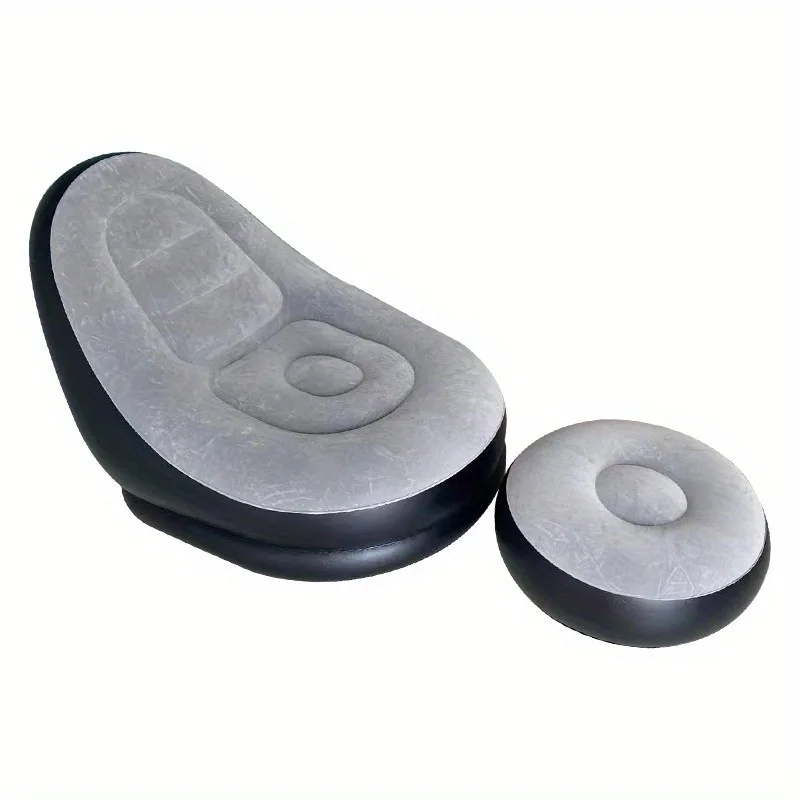 Big lazy inflatable sofa outdoor camping inflatable recliner camping portable folding air bed reclining sun chair inflatable sofa bed