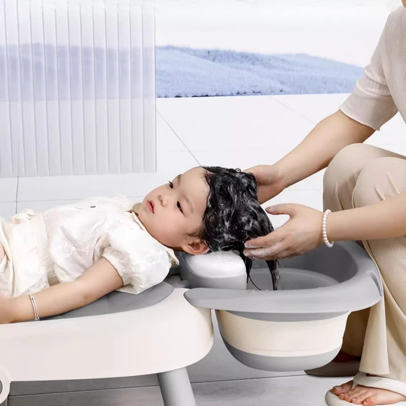 Foldable Shampoo Chair Reclining Wash Hair Bed for Kids Adults Pregnant Women Home Large Size Comfortable Hair Washing Tool