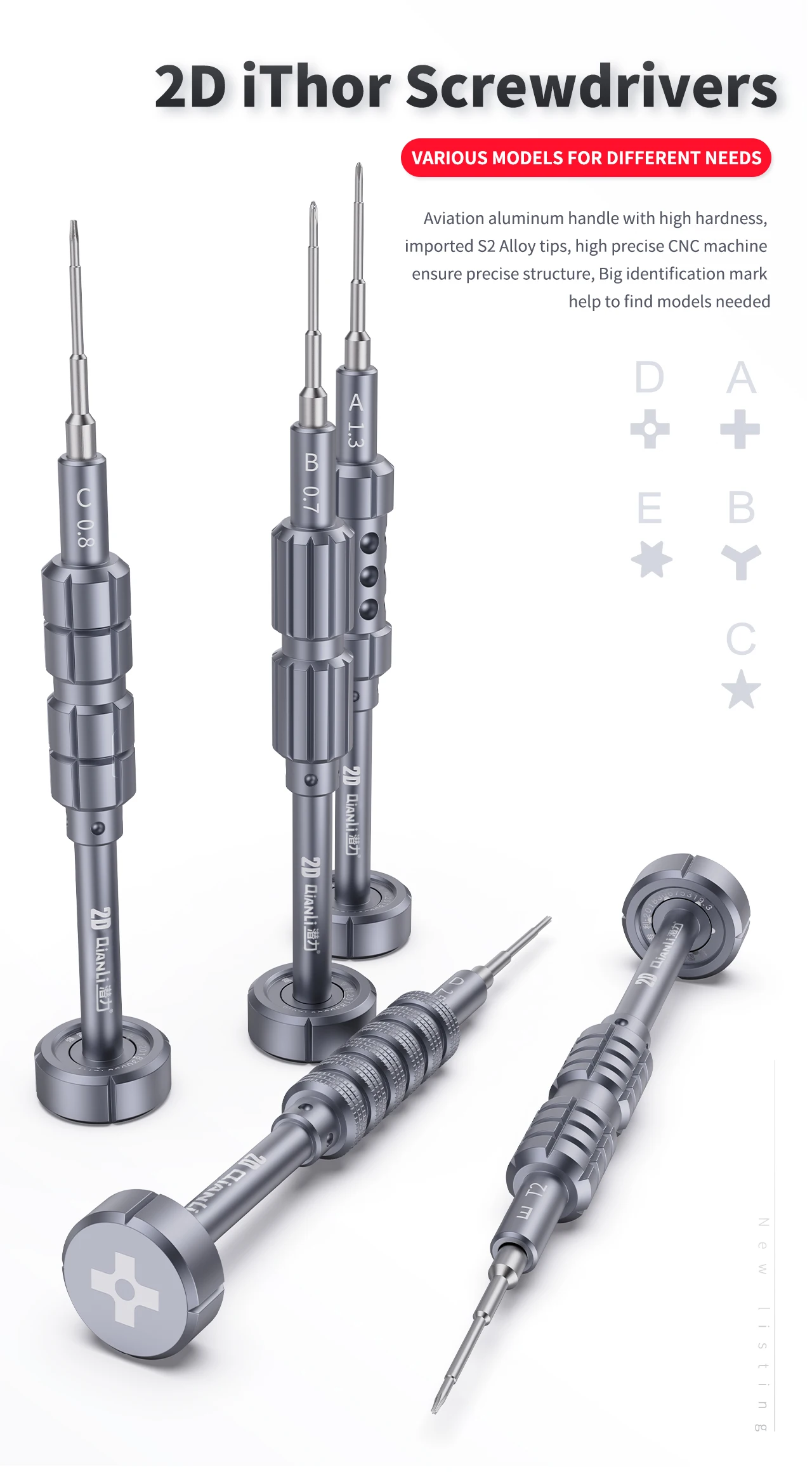 Qianli 2D Precision Magnetic Screwdriver Set Phone Repair Tools for iPhone Android Cell Phone Opening Disassembly Repair Tool