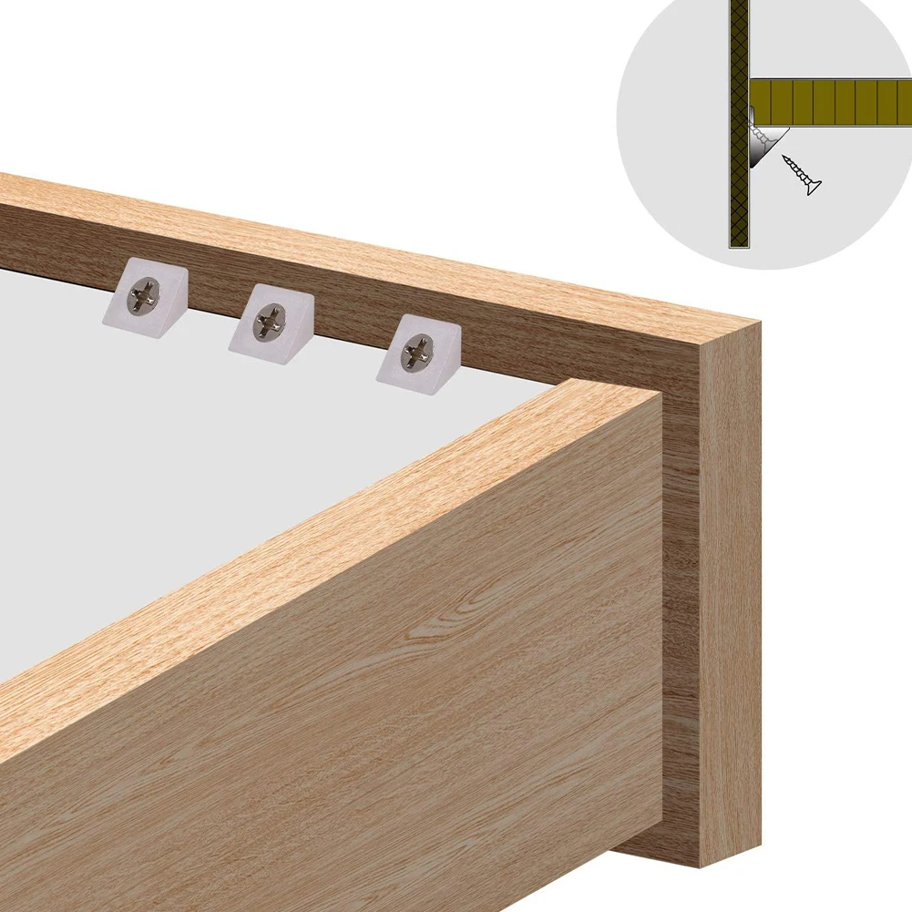 Furniture Repair Kit 100 Piece Drawer Chest Bottom Sagging Repair Wedge Corner Bracket Screw