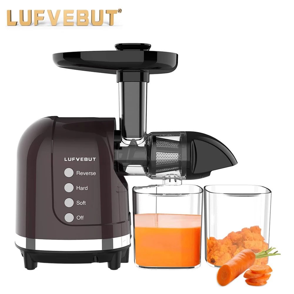 LUFVEBUT Slow Juicer 200W Easy Wash Electric Extractor Vegetables And