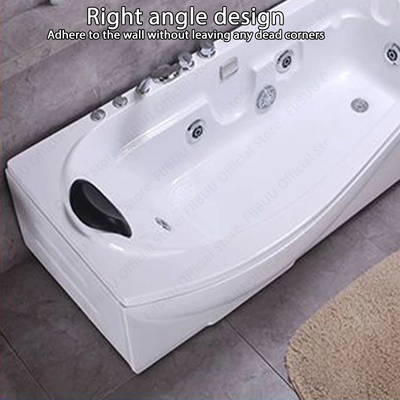 Premium Quality Bathtub Multi Functional Soaking Bath,Acrylic Household Tub With Dual-side Skirt Right Skirt, Bathroom Furniture