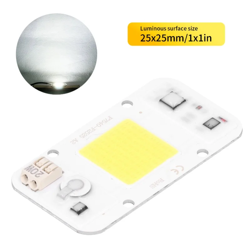 20W/30W/50W 220V LED COB 칩 램프 패널 용접이 필요 없는 백색 따뜻한 빛 풀 스펙트럼(백색광 20W)