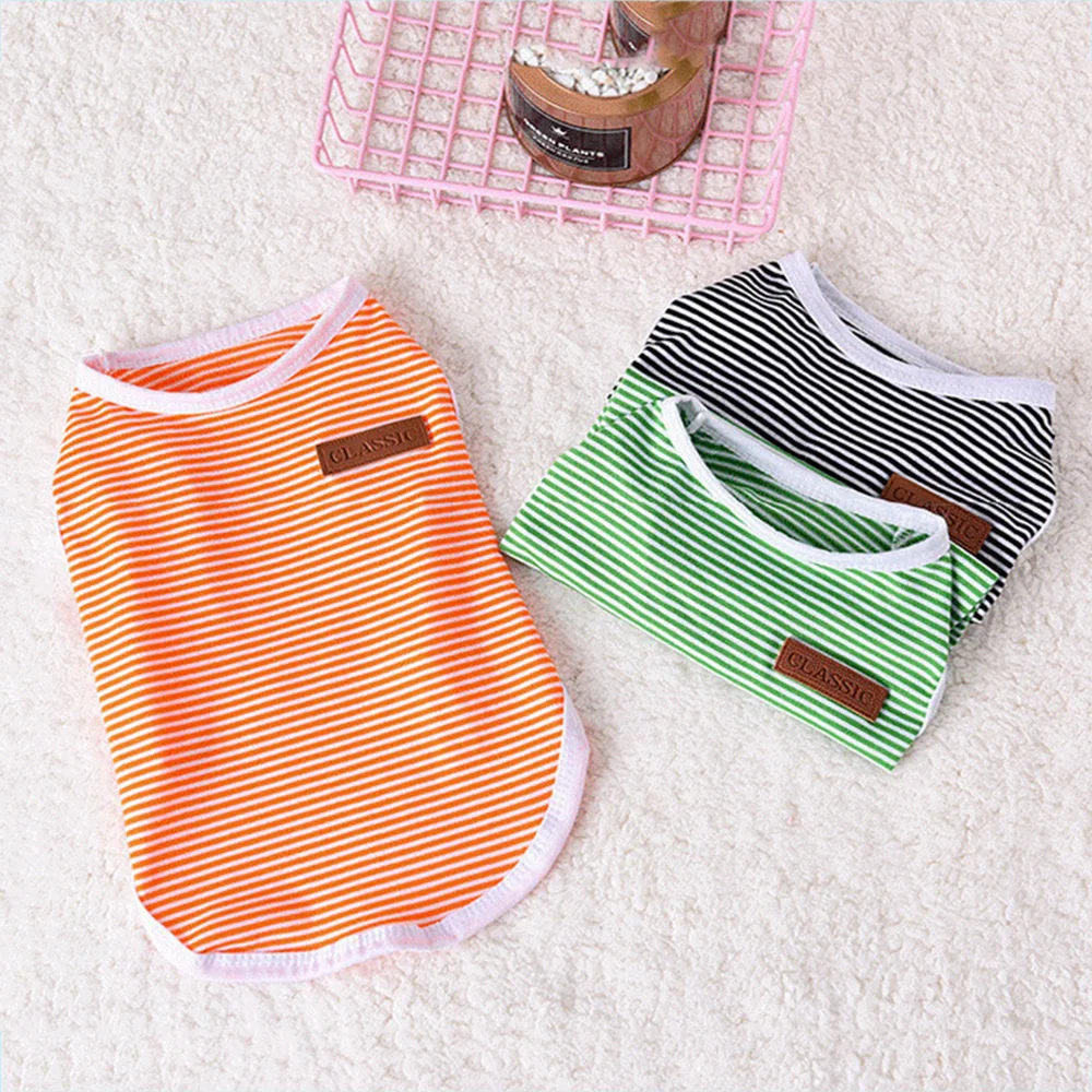 Cute Stripe Cat Vest Shirt Classic Pet Clothes for Cats