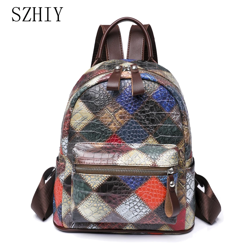 

Luxury Designer Backpack Fashion Women Softback Small Bag Girls Leisure High-quality Color Blocking Satchel Anti-theft Backpacks