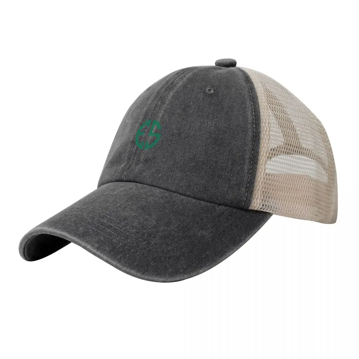 

ES Green Cowboy Mesh Baseball Cap Golf Beach Hats For Men Women's