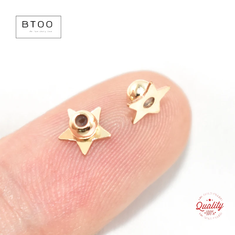 Real 14K Gold Filled Star Ear Clutches 3mm Earring Backs Wholesale Supplies for Jewelry DIY Accessories Gold Jewelry Finding