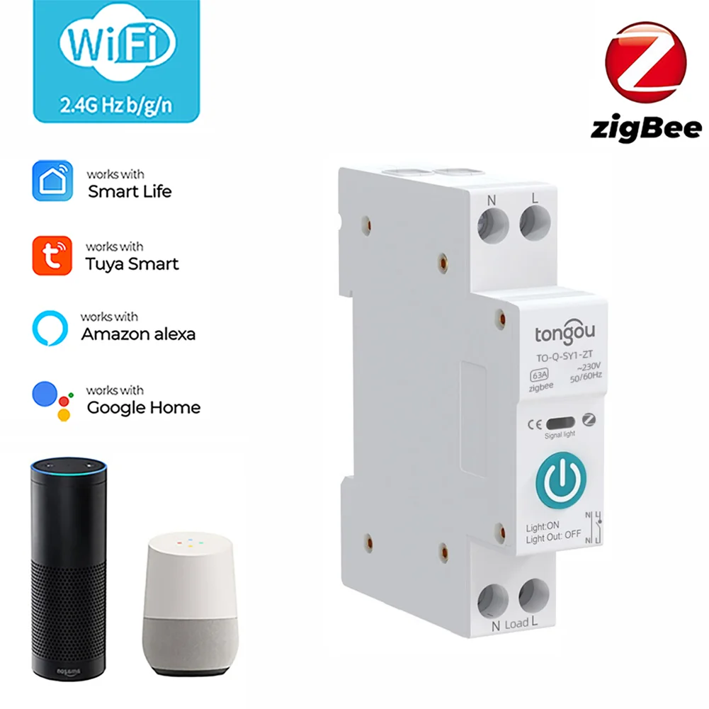 Interruttore Intelligente WiFi Tuya Su Guida DIN 1P 16A - Salvavita Smart Con Monitoraggio E Timer, Controllo Remoto Da APP E Comando Vocale - 4