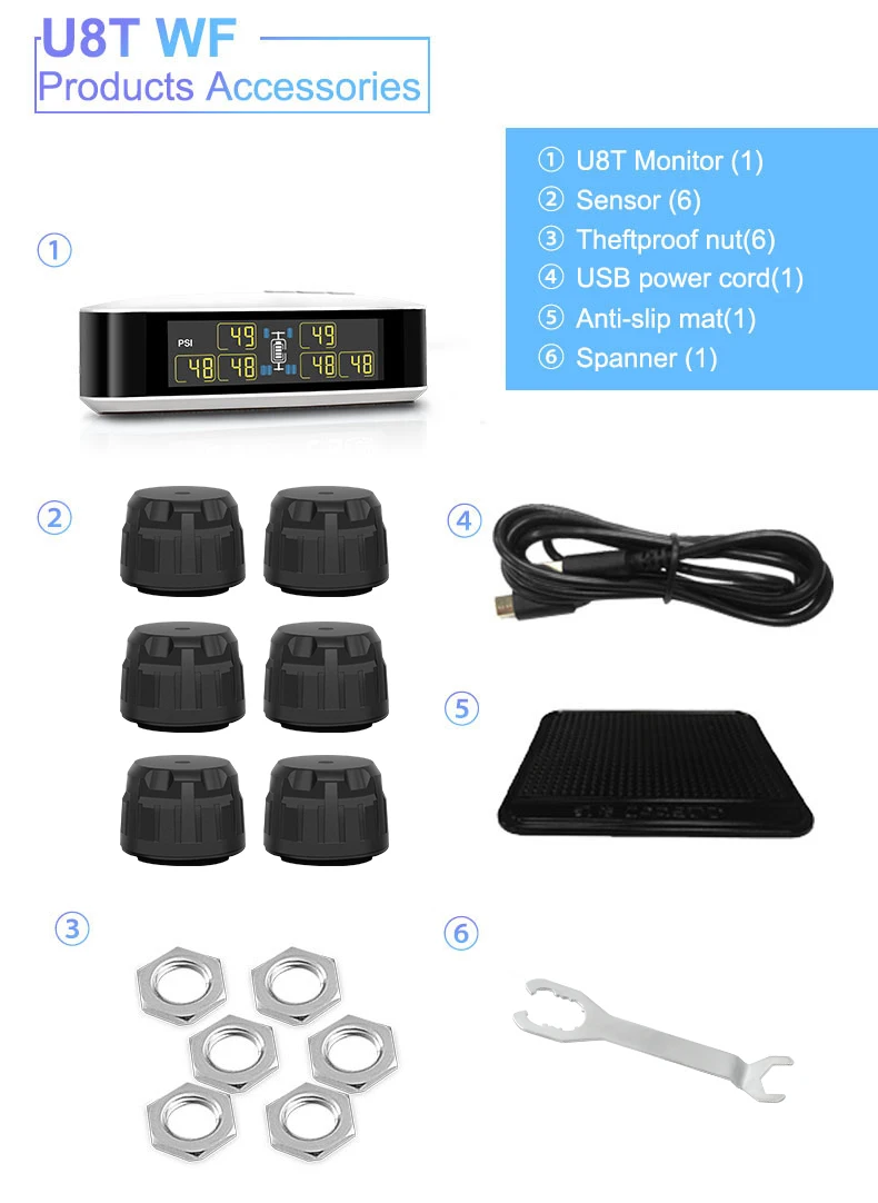 ¾籤 6 ܺ  Rv  Ȩ TPMS Ʈ Ÿ̾ з ͸ ý, ü  TPMS
