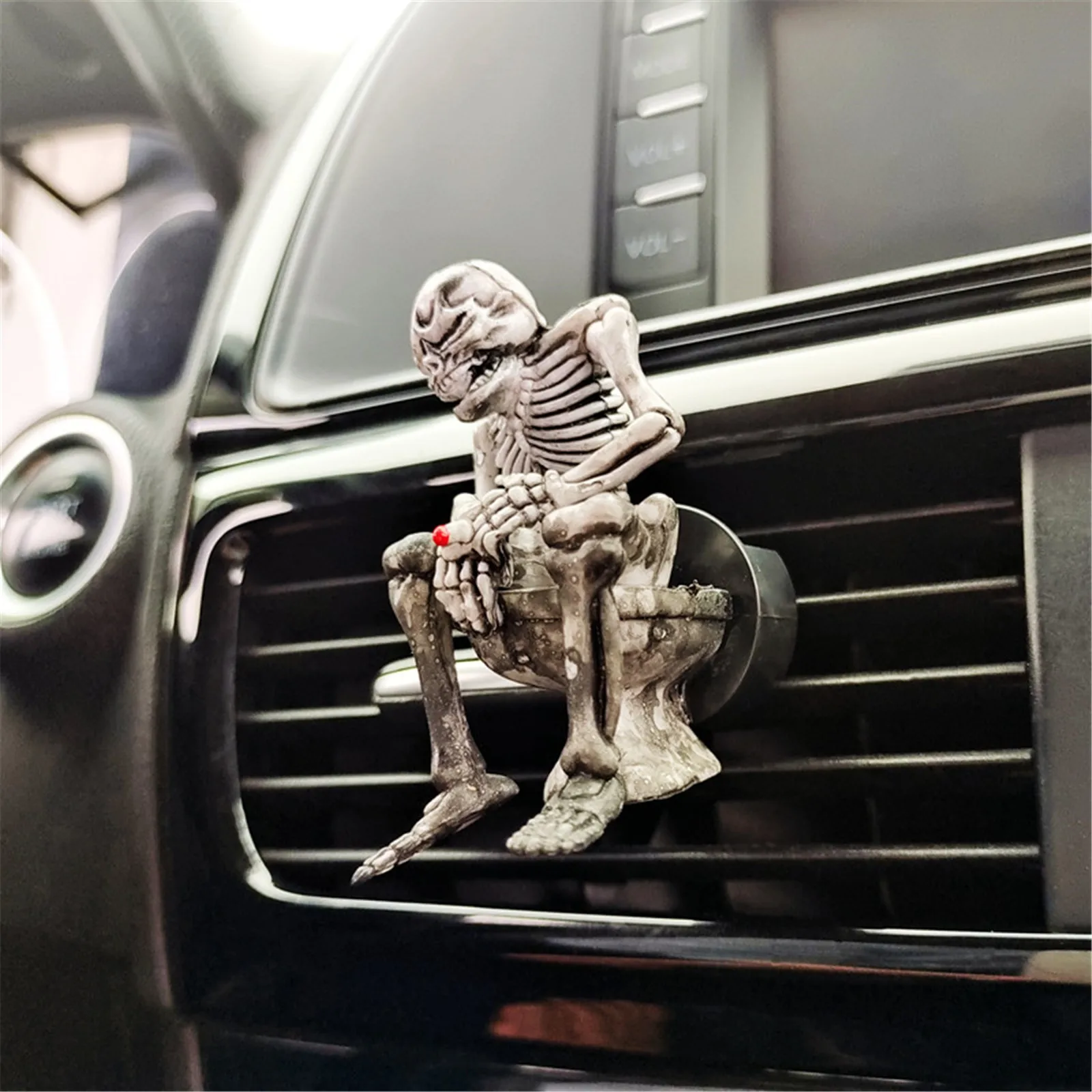 Fashion Skull Car Accessories Interior Creative Skull Car Air Freshener  Perfume Oil Diffuser Halloween Ornament Auto Vent Clip - AliExpress