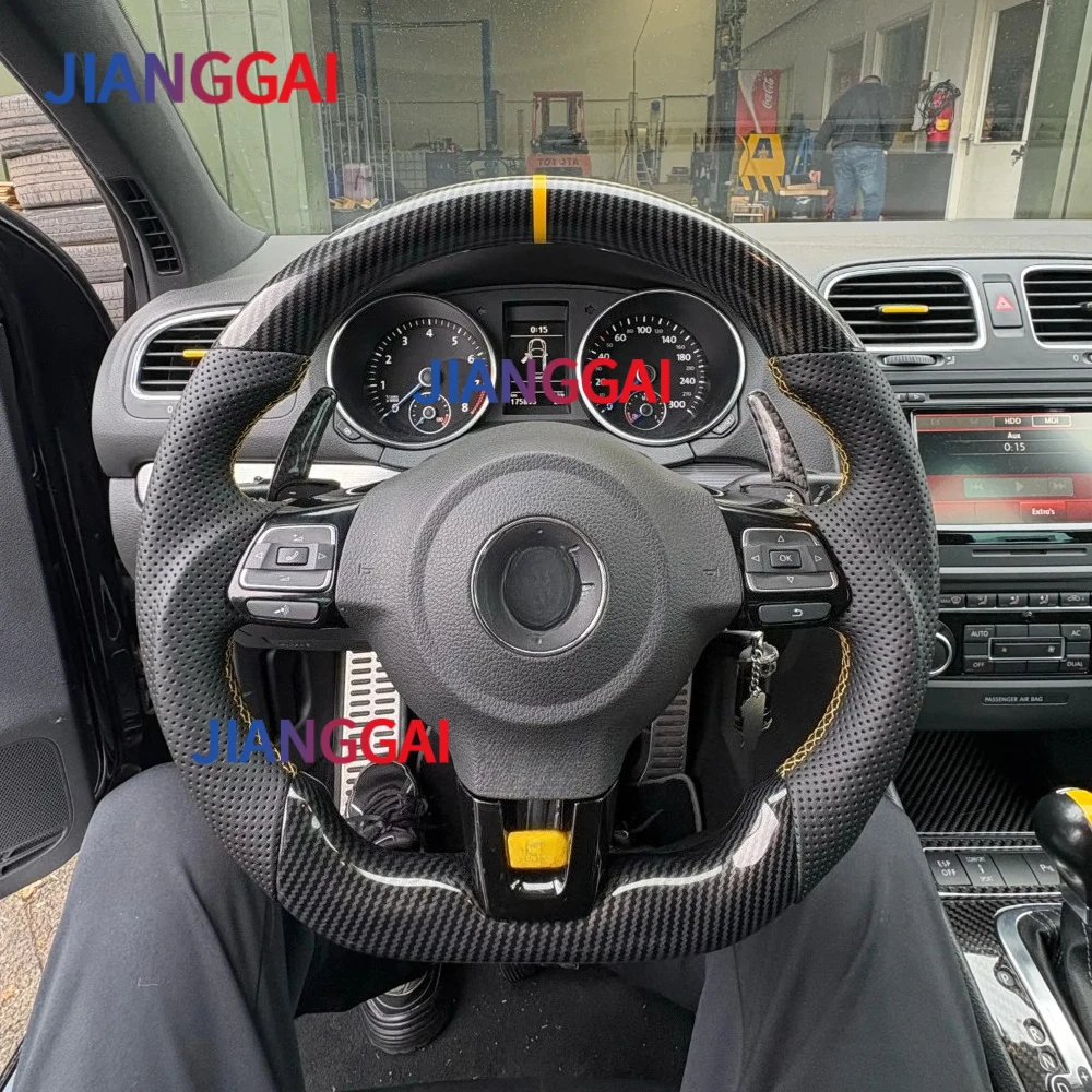 폭스바겐 골프 6 GTI MK6 GTD R 2009-2013 폴로 GTI 티구안 파사트 R-라인 하이드로딥 카본 파이버 스티어링 휠