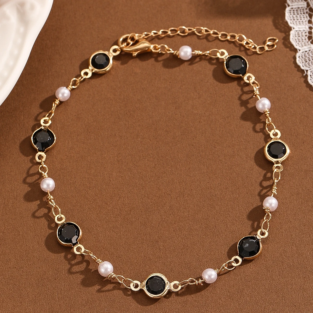 Rhinestone Chain Women's Anklets